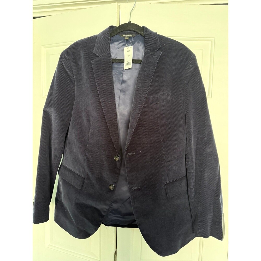 NWT Banana Republic corduroy navy blue slim fit 42S Blazer sport coat